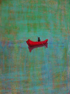 Red Boat is an Oil Pastel Painting On Canvas by Rachel Cross